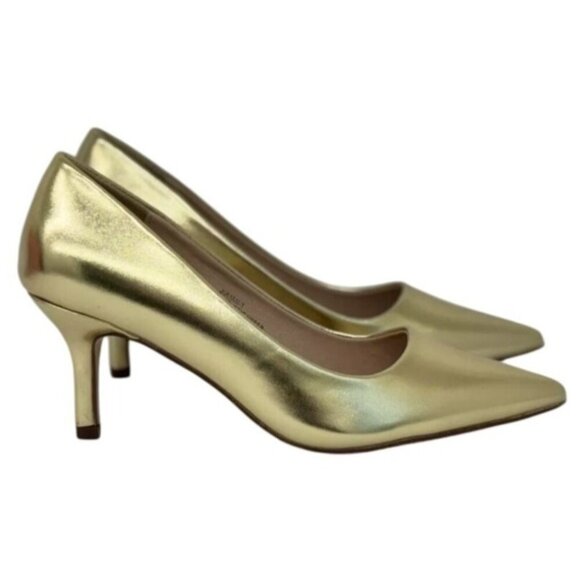 CHASE+CHLOE/ Julian-1/ Gold Metallic / Pointed-Toe Heels With 3-Inch Stiletto - Picture 1 of 7